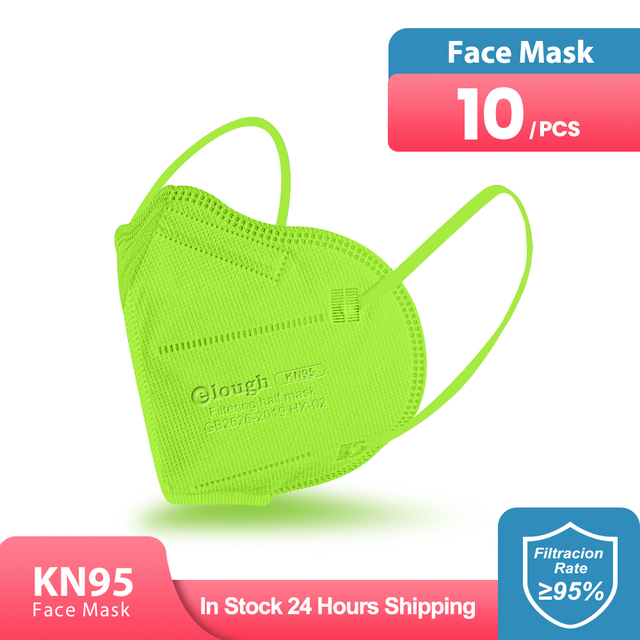 قناع Elough KN95 Mascarillas FFP2 أقنعة الوجه FPP2 لمسح الوجه 95% مرشح CE 5 رقائق قناع ffp2masque Kn95 ماسكارا للبالغين