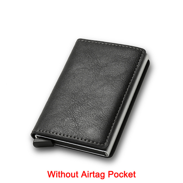 Credit Card Holders Rfid Airtag Wallet Men Carbon Fiber Thin Bank Card Holder Case Airt Tag Male Smart Mini Wallet Macsafe