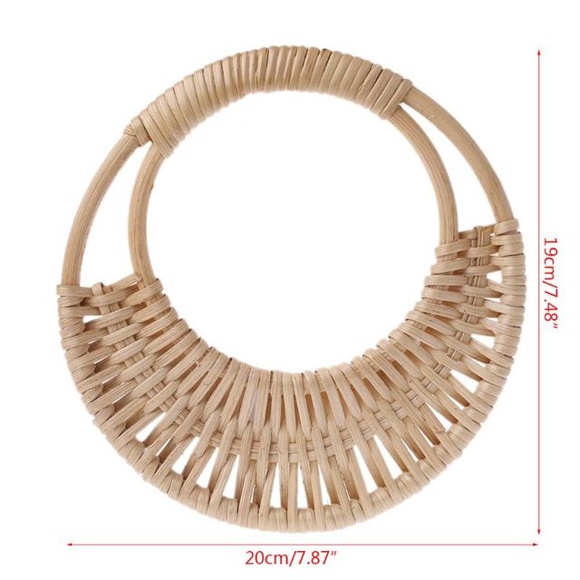 D Round Shape Bamboo Wood Resin Bag Handle For Handbag Hand Purse Frame DIY Bags Accessories New Fashion Bag Handles