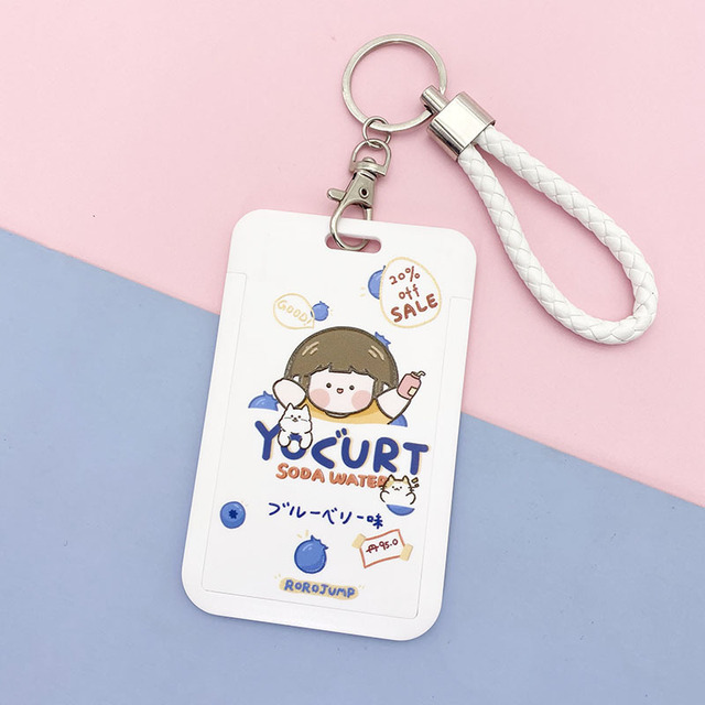 New cute cartoon student meal ID card holder campus card ID badge holder lanyard access control subway bus card protective cover