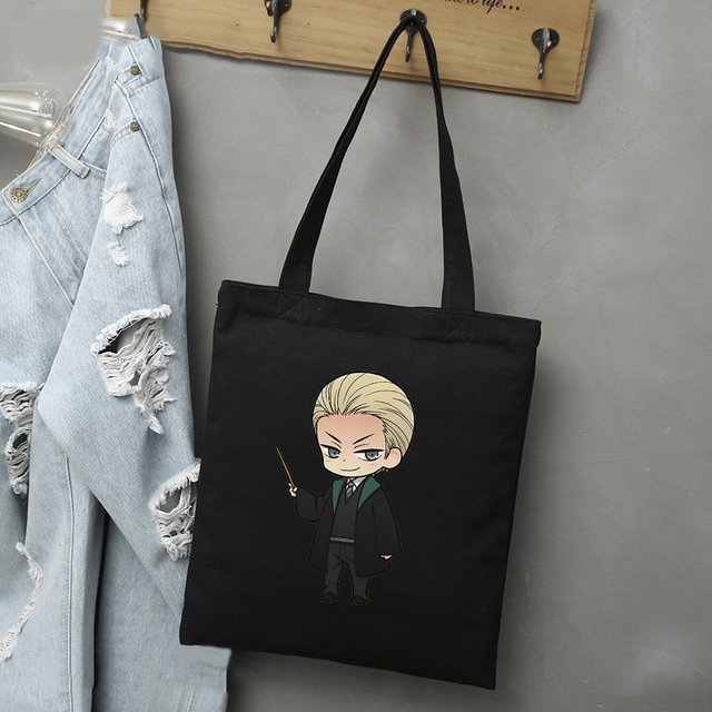 Draco Malfoy Shopping Bags Shopper Travel Bags Canvas Woman Tote Mom Designer Canvas Bags Cheap Printed Shopping Tote