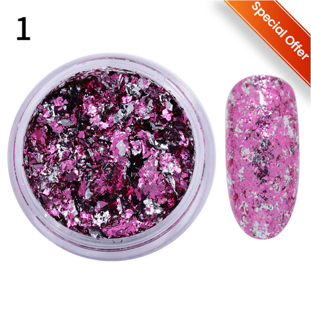 1 Box Nail Chips Sequins Paillette Crystal Nail Glitter Shining Pigment Dust Powder Nail Decoration Manicure Holographic Power