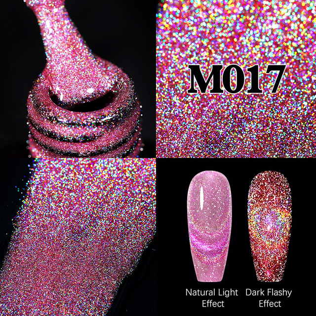 ur sugar fluorescent reflective gel nail polish neon yellow pink red glitter semi permanent soak off uv led nail polish