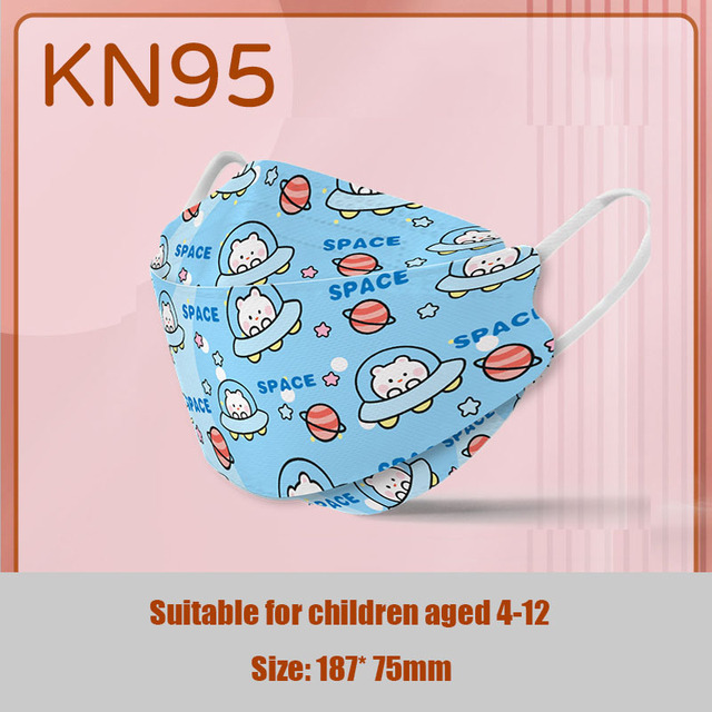 50/200pcs KN95 Disposable Face Mask Printed Children Virus Cartoon Pattern Cute Mask Anti-Dust Protective Christmas Mascarilla