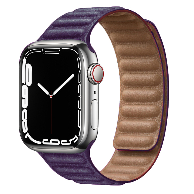 حزام ل سوار ساعة يد آبل رابط جلدية حلقة 44 مللي متر 40 مللي متر iWatch سلسلة 7 6 SE 5 4 3 2 1 watchbands سوار 42 مللي متر 38 مللي متر الأساور