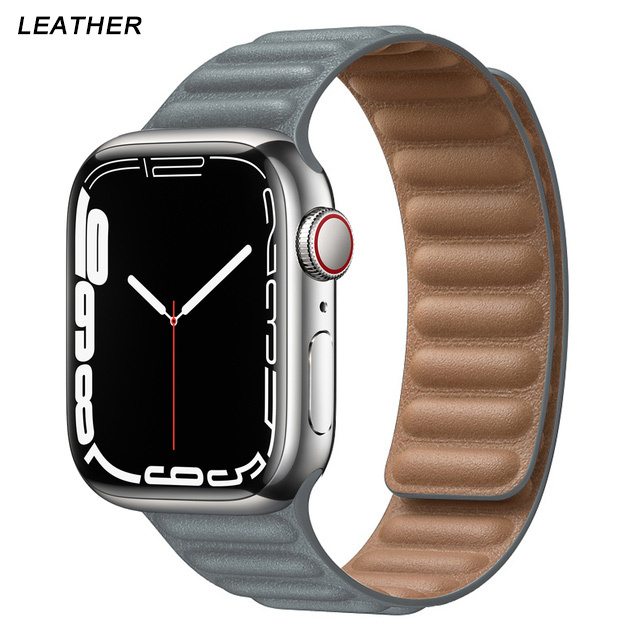 Silicone Suitable for Apple Watch Band Leather Link 44mm 45mm iWatch Series 7 6 SE 5 4 3 Watch Strap Bracelet 42mm 38mm Wristband