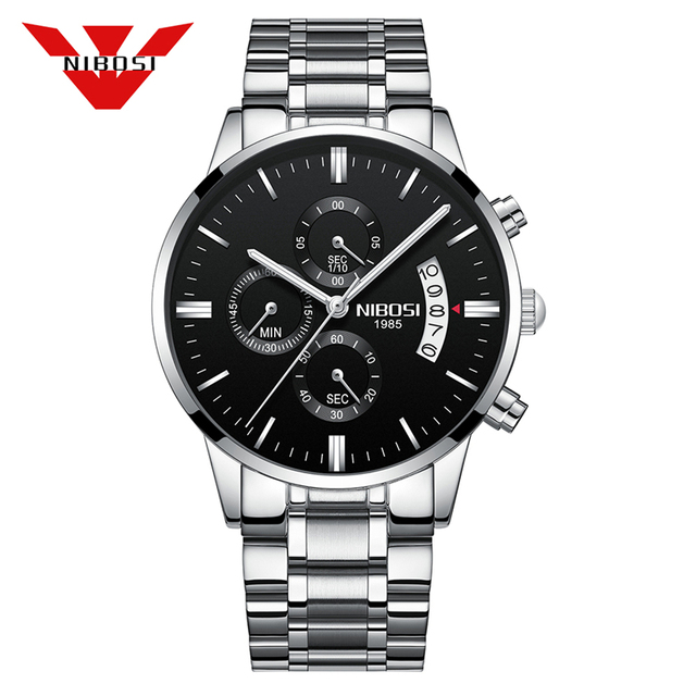 2309 NIBOSI Luxury Brand Mens Watches Business Dress Quartz Wristwatch Waterproof Chronograph Watch for Men Relogio Feminino