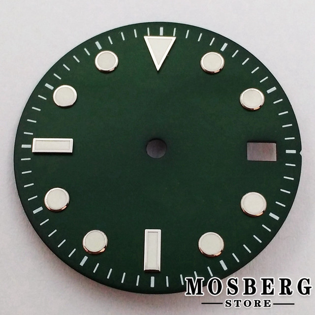 29mm sterile black green blue watch dial with date window for NH35 NH35A automatic movement accessories parts