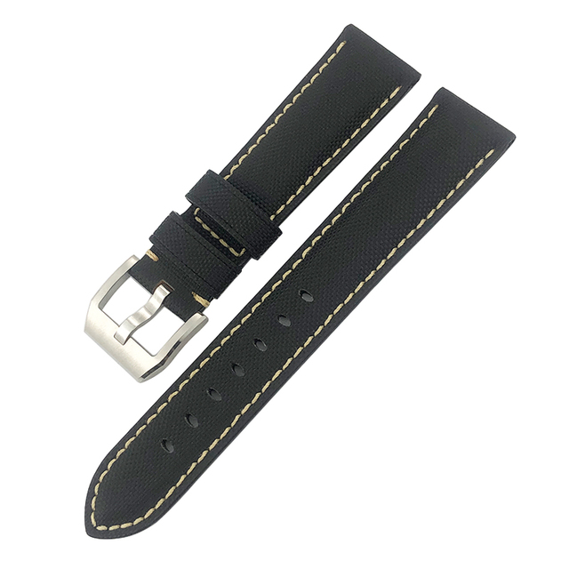 20mm 21mm 22mm Nylon Fabric Genuine Leather Watch Band Fit For IWC Watches Spitfire Pilot Mark 18 Top Gun Strap Pin Buckle