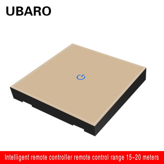 UBARO 86*86mm 433 RF Wireless Transmitter Controller Panel Tempered Glass Remote Manuel Button Without Battery 1/2/3 Gang