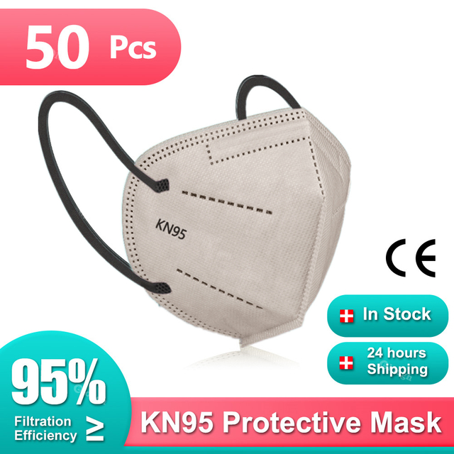 Adult KN95 Masks 5 Layers FFP2 Mascarillas FPP2 homology ada Colores ffp2mascherine 10-100pcs FFP 2 Respirator Mask KN 95