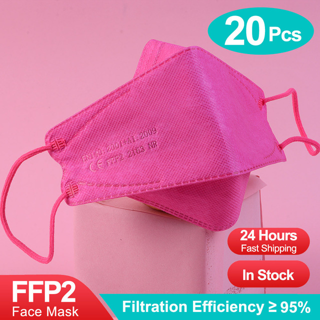 10-100 قطعة قناع لون ffp2fan kn95 اقنعة ce اسماك mascarillas ffp2reuse zable الكبار kn95 قناع وافق قناع الوجه الصحي fpp2