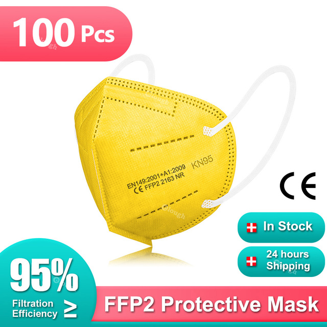 10-200 قطعة KN95 قناع ffp2 الوجه mascarilla fpp2 homologada 5 طبقات واقية mascarillas fp2 الالوان FFP2Mask mascherina ffpp2