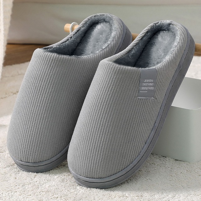 2021 winter women slippers eva waterproof warm plush home shoes ladies non-slip indoor soft sole cotton slides couple shoes