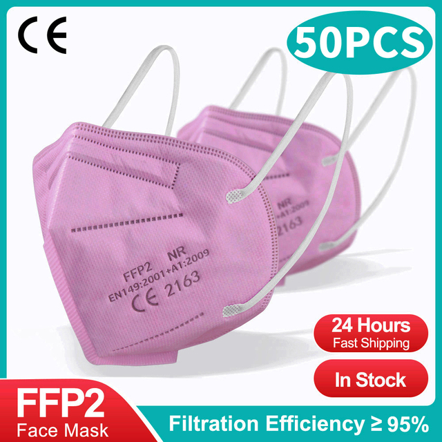 CE FFP2 Mascarillas Negras 5 طبقات يمكن التخلص منها KN95 قناع الوجه وافق FPP2 أقنعة الحماية N95 ffp 2 الكبار ffp2قناع kn95fan