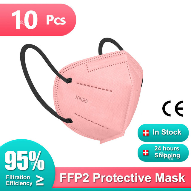 Morandi ffp2fan Adult KN95 Mascarillas FPP2 Face Mask 5 Layers Face Mask Ventilated FFP2 Respirator Mouth Mask KN95 Color