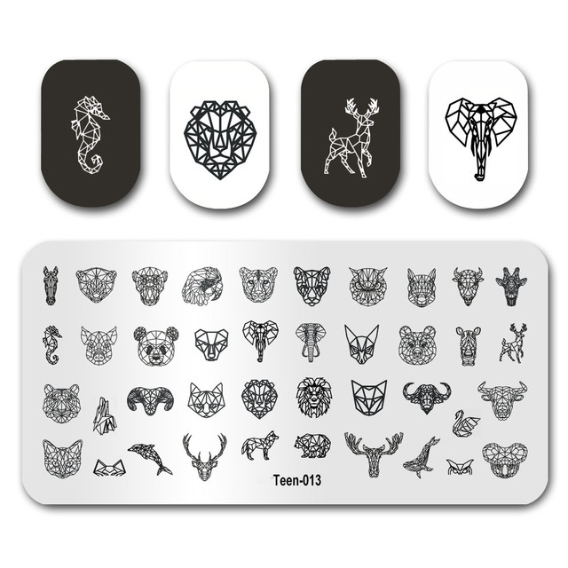 Nail Stamping Plates Natural Animal Snake Scale Flower Grass Tree Theme Image Template Nail Art Template Decoration 42 Designs