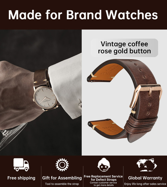 MAIKES Quick Release Watch Band Italy Vegetable Tanned Leather For Huawei Galaxy Watch 22mm Cow Watch Bracelet Leather Strap