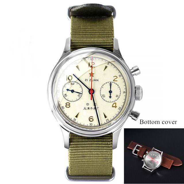 Pilot watch 1963 sapphire mirror bronze retro mechanical military watches flying aviation chronograph new year gift men watches