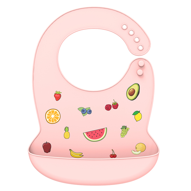 Baby Bib Silicone Water Resistant Saliva Dripping Bibs Banana Cartoon Newborn Feeding Soft Edible Baby Aprons Adjustable Burping Scarf