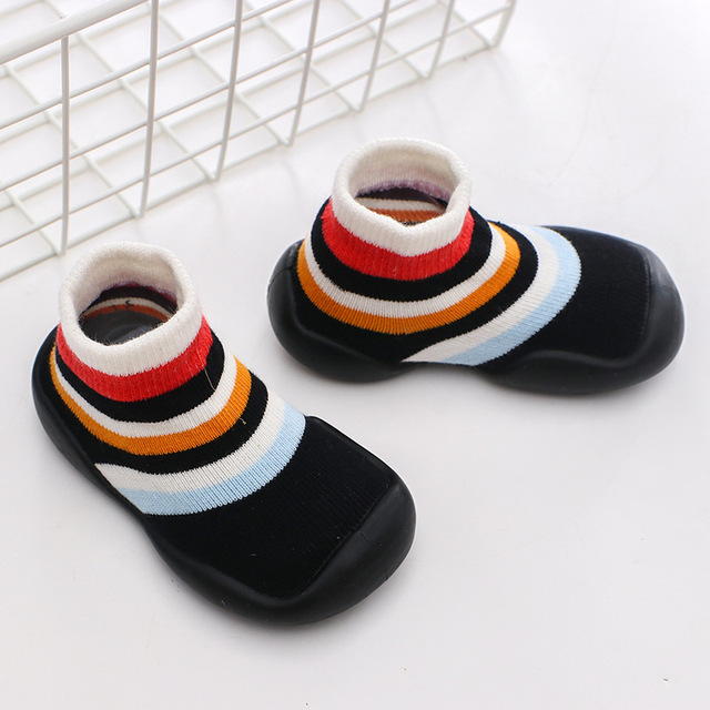 Unisex Baby Shoes First Shoes Baby Walkers Toddler First Walker Baby Girl Kids Soft Rubber Sole Baby Shoes Knit Socks Anti-slip