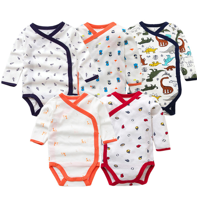 5pcs/lot Baby Bodysuits Autumn Newborn 100% Cotton Body Baby Long Sleeve Underwear Infant Jumpsuits Boys Girls Pajamas Clothes