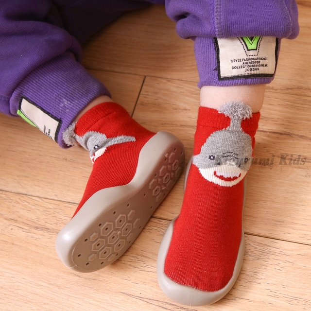 Baby First Shoes Baby Girls Newborn Knitwear Socks Warm Infant Winter Shoes Fox Rabbit Cartoon Kids Boy Casual Shoes 2021