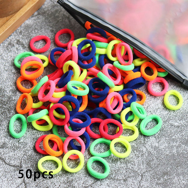 Baby Girl Little Hair Bands Toddler Children Headbands Colorful Elastic Hair Tie Nylon Scrunchie Hair Rope 50/100pcs Hair Accessories