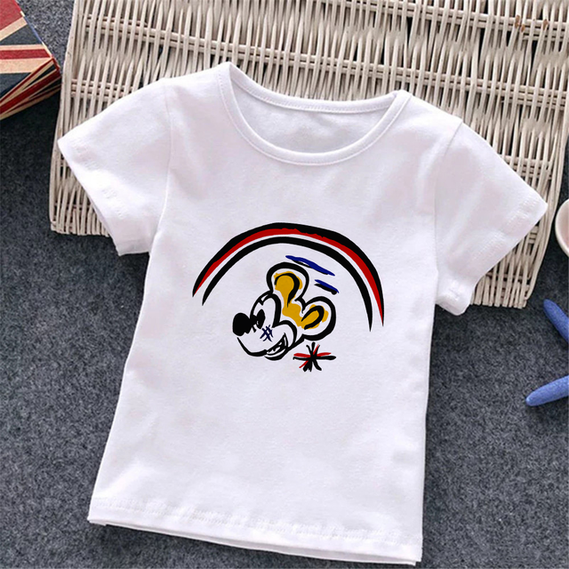 Baby Donald Duck T-shirt Cute Cartoon Print T-shirt Summer White O-Neck Short Sleeve Baby Boys Girls Clothes Baby Clothes