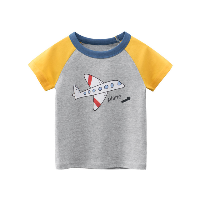 2-8 years old children's summer T-shirt, children's clothing, short-sleeved T-shirt, cartoon car T-shirt, children's cotton T-shirt