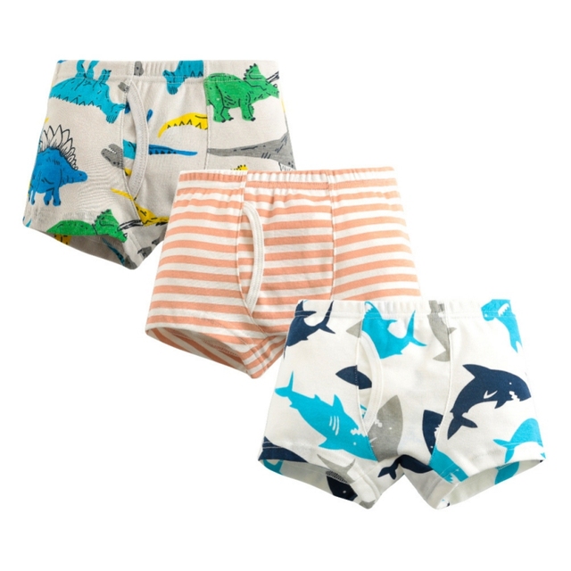 3pcs/set Cartoon Dinosaur Cotton Boys Boxer Underpants Children Panties Warm Cartoon Underwear Kids Panty Shorts 3-10 Years