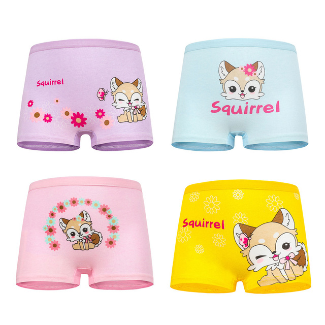 10 pieces/lot Design Children Girls Cotton Soft Lovely Panties Cartoon Baby Underwear for Girls Kids Boxer Panties Breathable