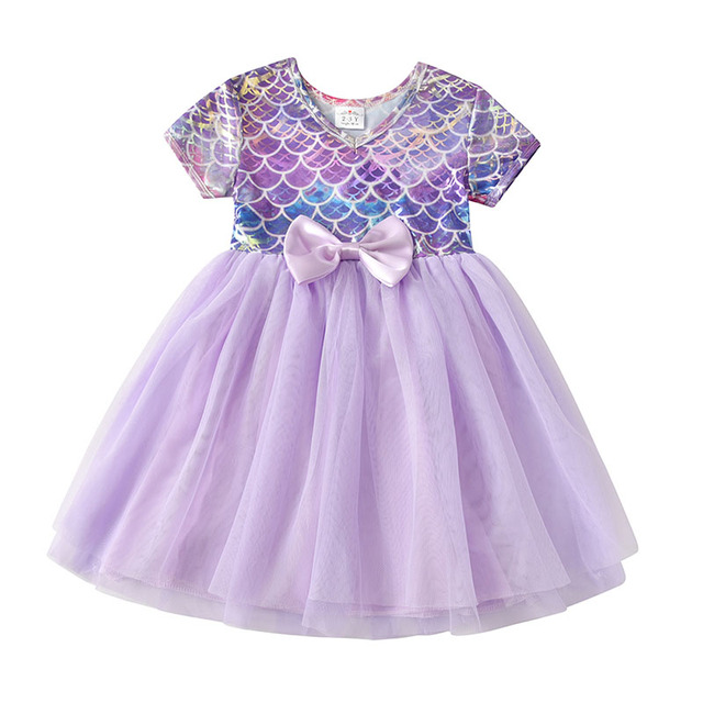 DXTON-Girls Summer Dresses Princess Kids Clothes Flying Sleeve Unicorn Dress 2021