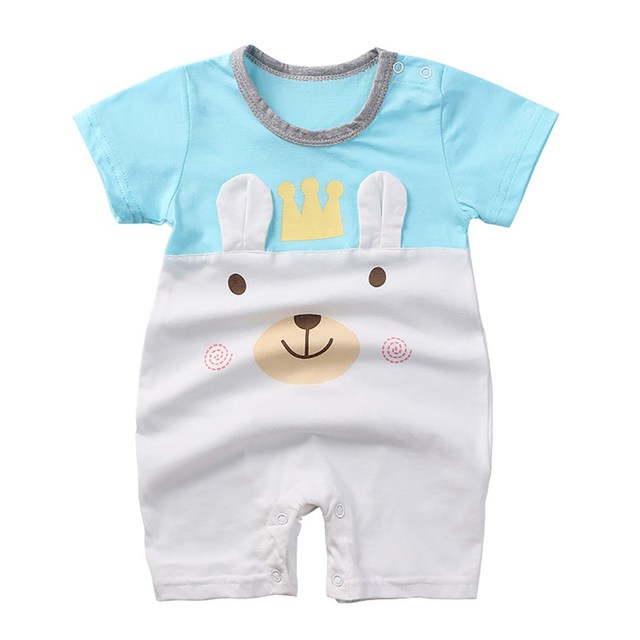 0-24 months newborn romper infant stuff baby clothes girl summer T-shirt with lucky cat kitty duck unisex clothes baby outfit