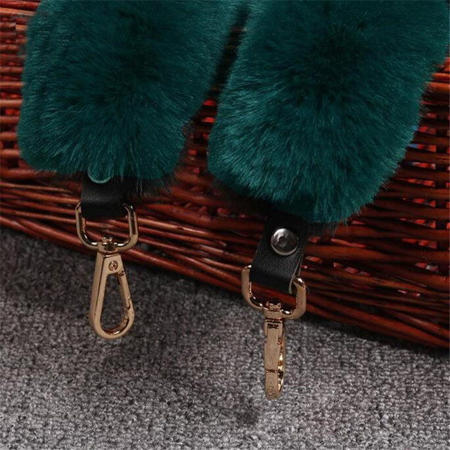 120cm Replacement Bag Belt Faux Fur Straps Handle for Purse Belts Bag Accessories Golden Buckle A119