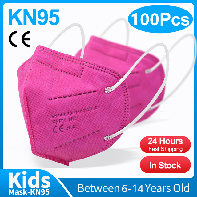 10-100pcs Cute Kids KN95 Mask CE FFP2 Mascarillas 5 Layers Children Mouth Mask Baby Respirator ffp2 Mask Ninos Girls Boys Masque