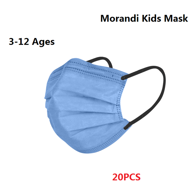 Morandi Embroidered 4 Layers Kids Mask 3-12 Years Old Children Masks Disposable Dust Mask Christmas Mask