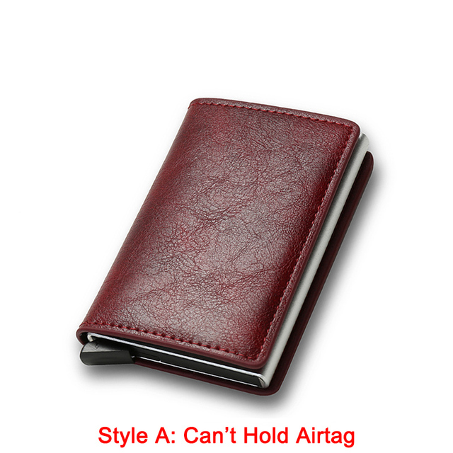 Credit Card Holders Rfid Airtag Wallet Men Carbon Fiber Thin Bank Card Holder Case Airt Tag Male Smart Mini Wallet Macsafe