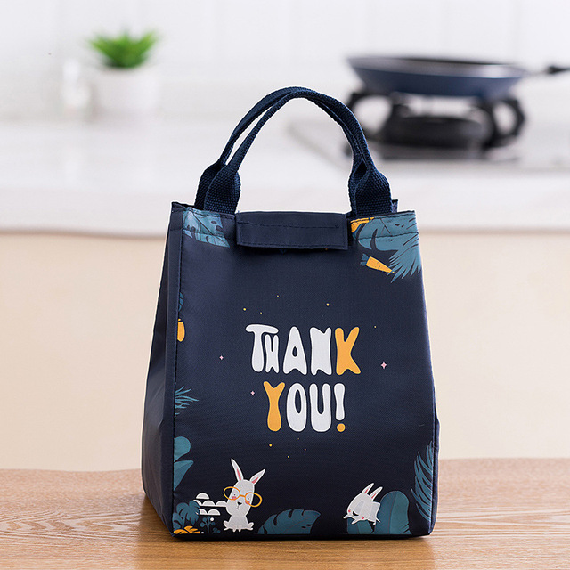 Functional Style Cooler Lunch Box Portable Insulated Canvas Lunch Handbag Thermal Food Picnic Lunch Bags For Women Kids