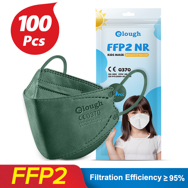 Elough Mascarillas FPP2 Ninos 6-12 Años 4 Layers Infant FFP2 Kids Children Masks FFP 2 ffp2Mascarilla KN95 Infantil Mask