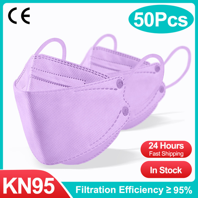 KN95 CE قناع الوجه FFP2 Mascarillas المعتمدة fpp2 الوجه Mascherine قابلة لإعادة الاستخدام الكبار الرجال النساء قناع ملون قناع الأسماك واقية