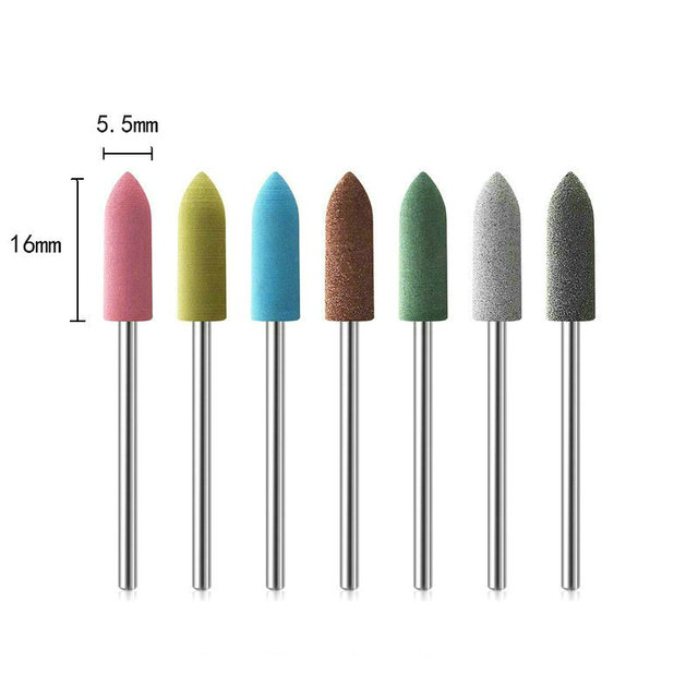 6pcs/set Rubber Silicon Nail Drill Grinding Cutter for Manicure Flexible Bit Polisher Machine Electric Nail File Art Tools