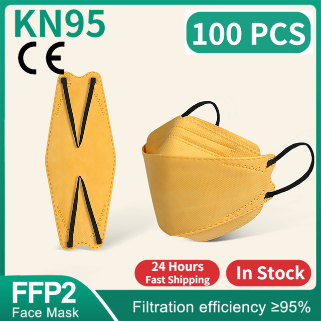 FFP2 Fish Mask KN95 Mascarillas Adult Morandi ffp2 Mask 4 Layer Respirator Approved FFP2 Face Masks Breathing Mouth Mask