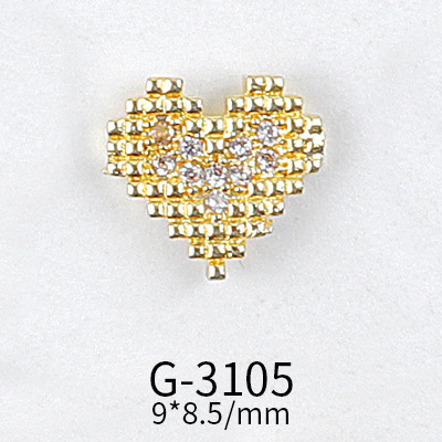 Net Red Nail Art Zircon Love Jewelry Series Candy Love LOVE Double Layer Three-dimensional Love Preservation G-3089