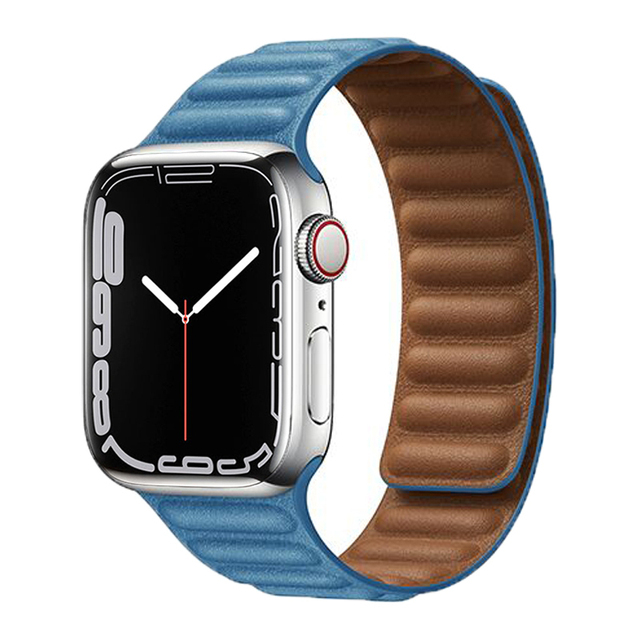 حزام ل سوار ساعة يد آبل رابط جلدية حلقة 44 مللي متر 40 مللي متر iWatch سلسلة 7 6 SE 5 4 3 2 1 watchbands سوار 42 مللي متر 38 مللي متر الأساور