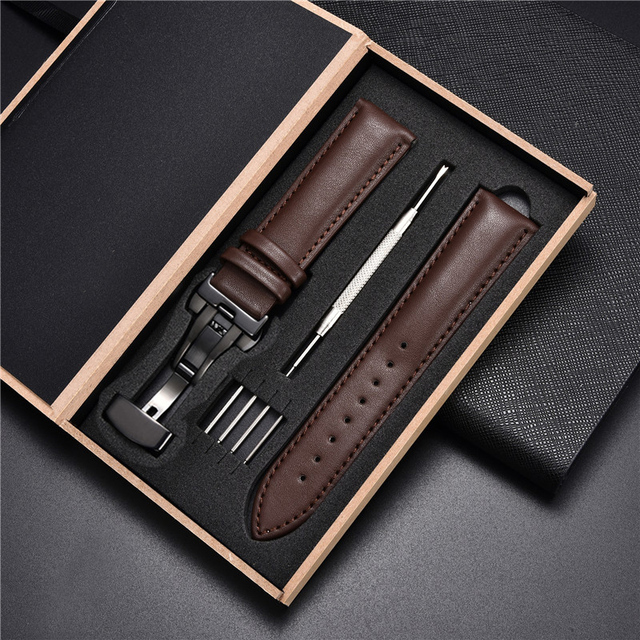 Leather Straps With Box For Samsung Galaxy Watch 4 40mm 44mm/4 Classic 42mm 46mm Active 2 Band Replacement Watchband Bracelets