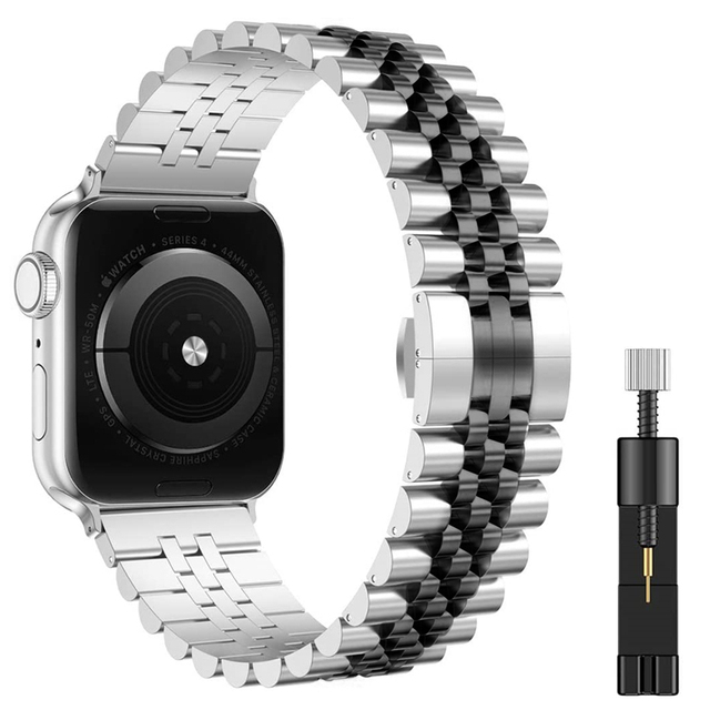 Metal Strap for Apple Watch 7 45mm 41mm Series 6 5 4 SE 44mm 40mm Stainless Steel Bracelet Wristband for iwatch 3 2 1 42mm 38mm