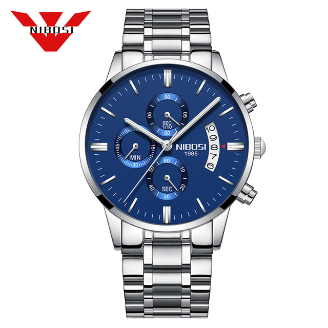 2309 NIBOSI Luxury Brand Mens Watches Business Dress Quartz Wristwatch Waterproof Chronograph Watch for Men Relogio Feminino