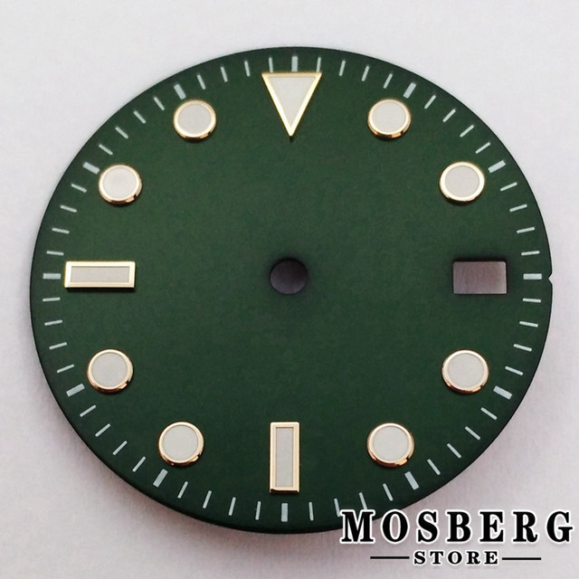 29mm sterile black green blue watch dial with date window for NH35 NH35A automatic movement accessories parts