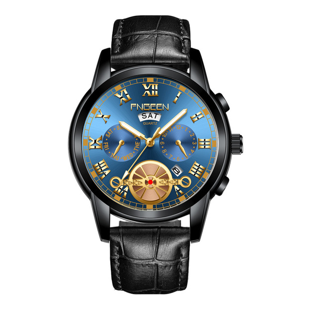 2022 New Fashion Casual Business Men's Charm Watch,Non Mechanical Trend Tourbillon Luxury Multifunctional Quartz Watch Wholesale